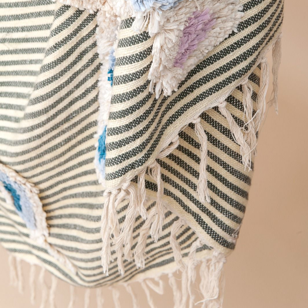 Striped Woven with Tufted Diamond Motifs Throw