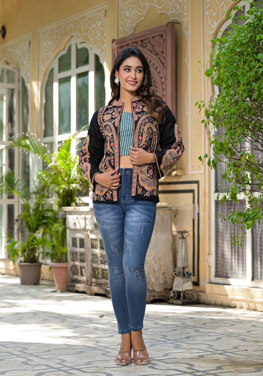 Women's Embroidered Bomber Jacket - Casual Chic Spring Fashion