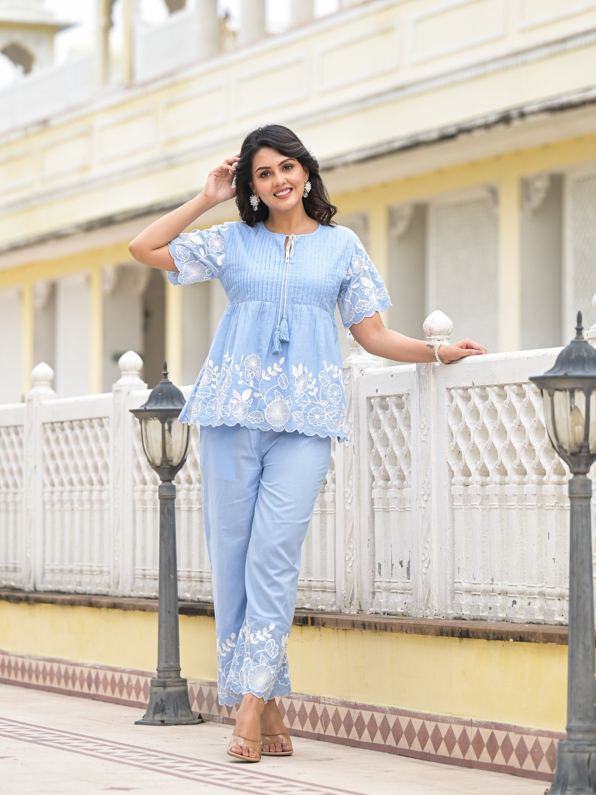 Celeste Blossom Embroidered Co-ord Set