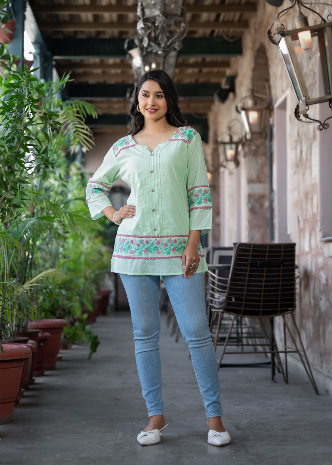Mint Whisper Cotton Kurti