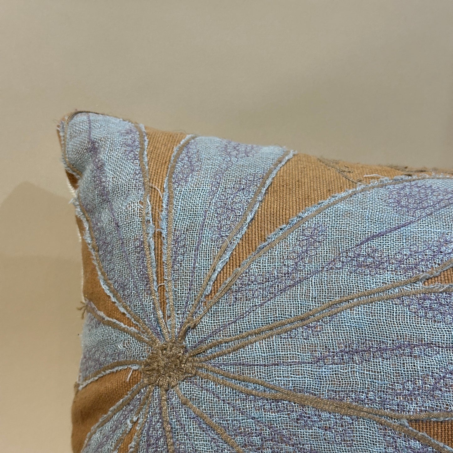 Radiant Leaf Motif Pillow