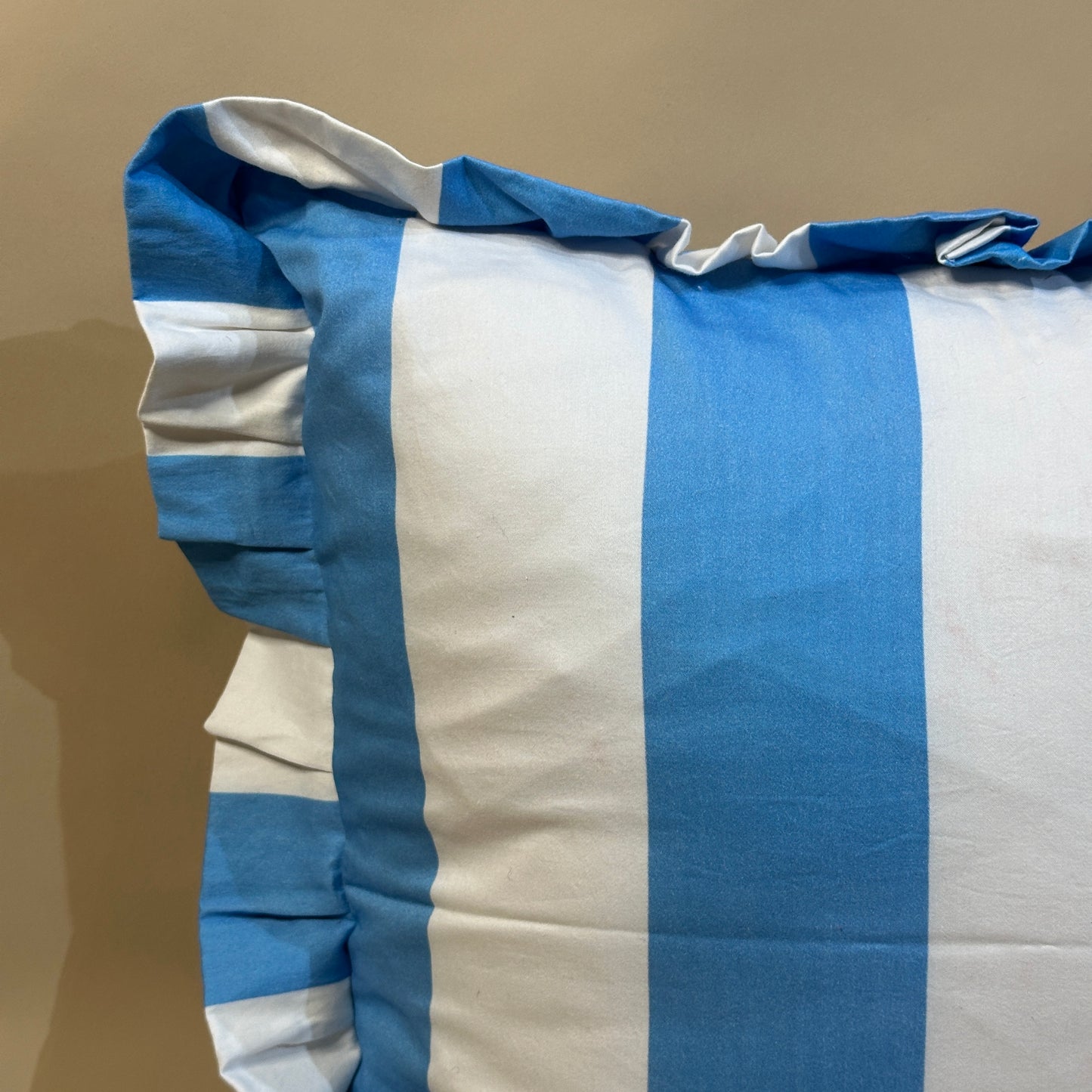 Ruffled Edge Striped Inspired Pillow