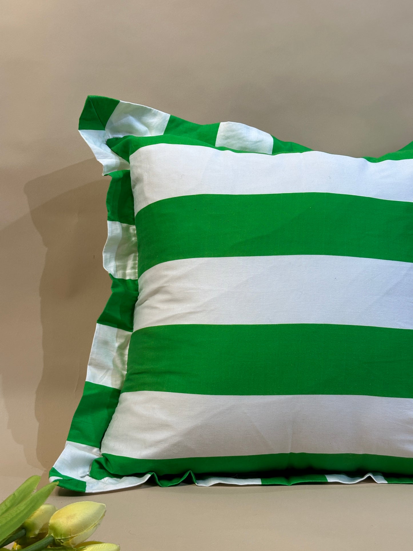 Ruffled Edge Striped Feminine & Chic Cushion