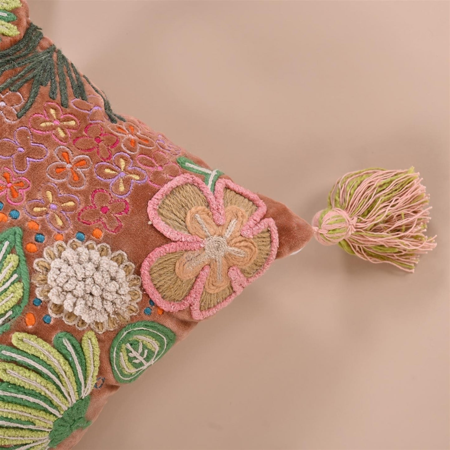 Bohemian Garden Embroidered Cushion