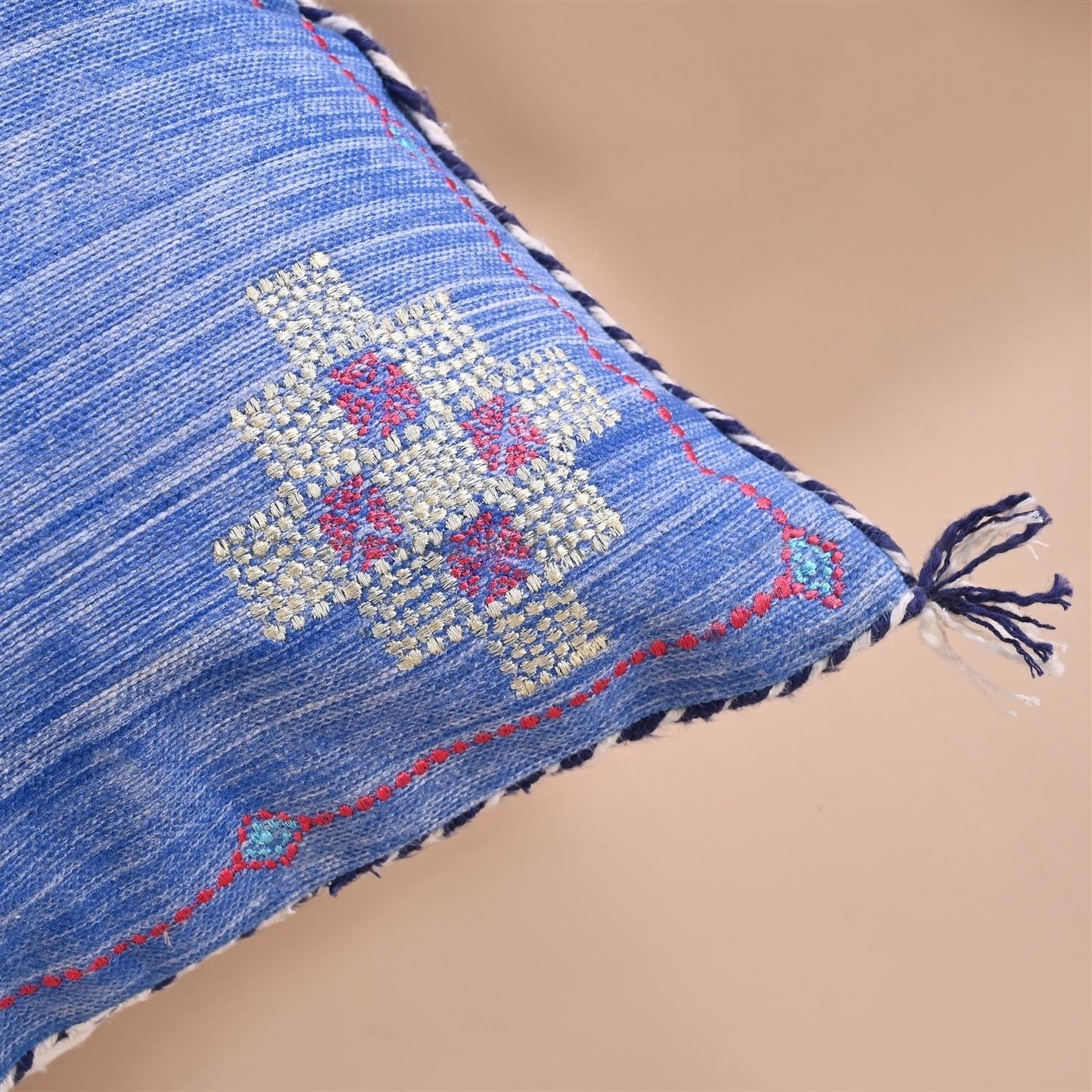 Indigo Weave Tribal Cushion