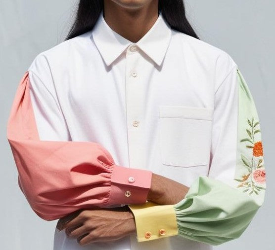 Coral Front Tie-Up Boho Shirt