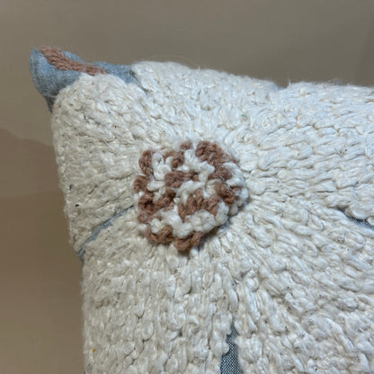 Textured Floral Appliqué Pillow