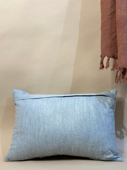 Linen Embroidered Floral Pillow