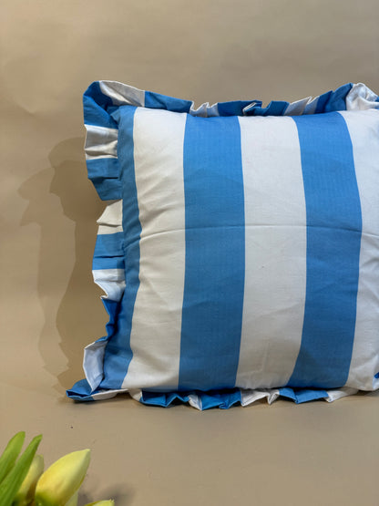 Ruffled Edge Striped Inspired Pillow
