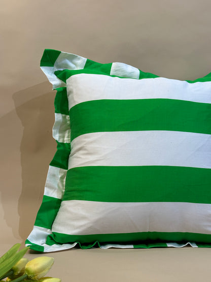 Ruffled Edge Striped Feminine & Chic Cushion