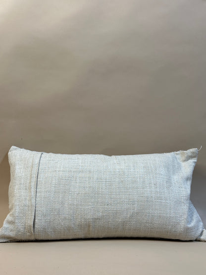 Striped Woven Lumbar Textured Cotton Pillow