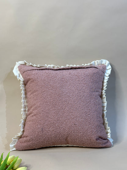 Whimsical Zebra & Bloom Embroidered Cushion