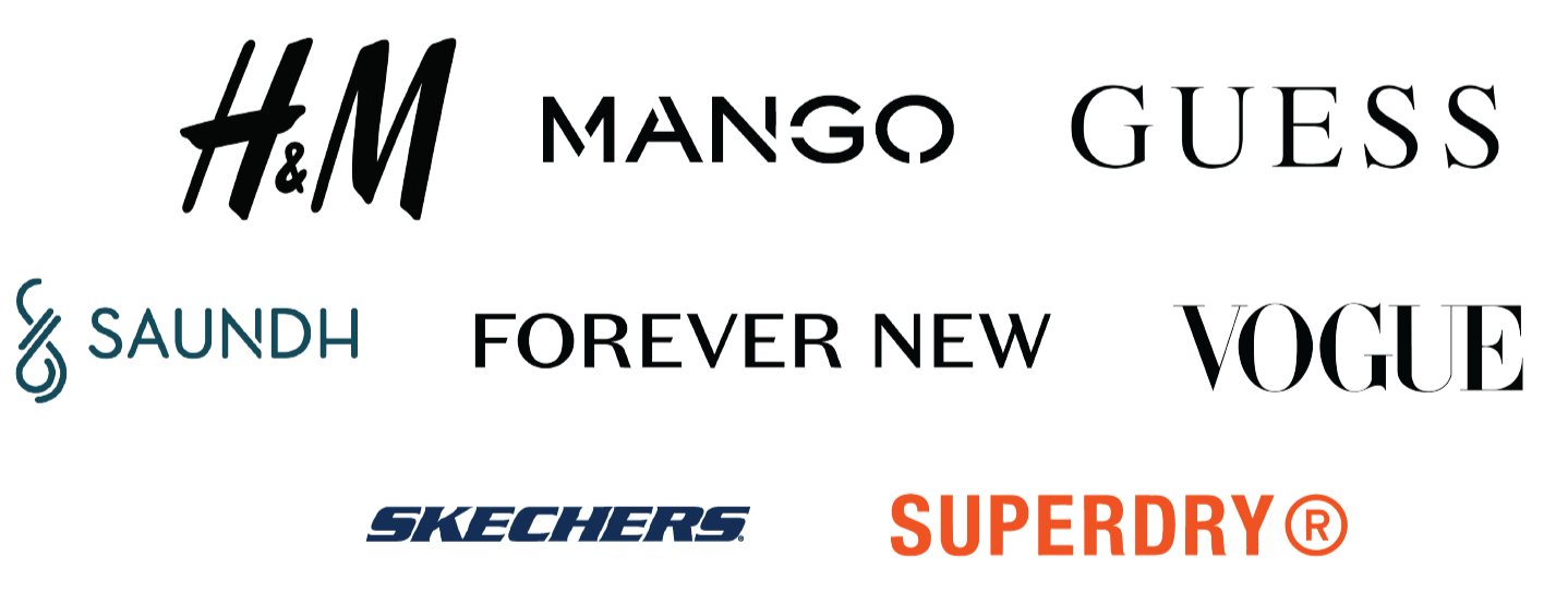 Logos of various well-known brands on a white background