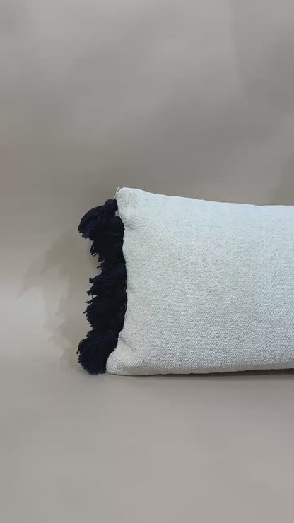 Handwoven Lumbar with Tassel Accents Cushion