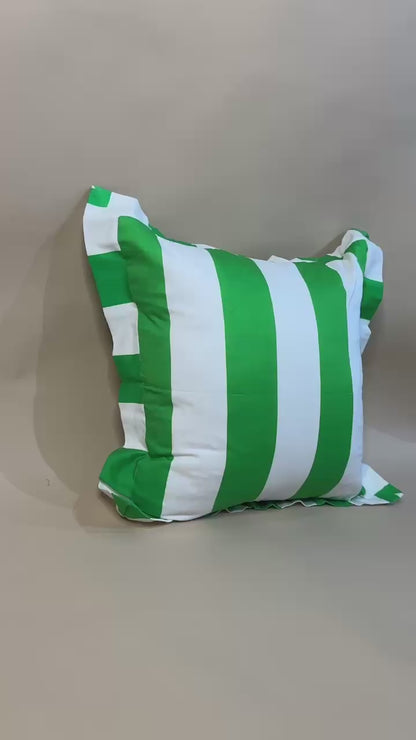Ruffled Edge Striped Feminine & Chic Cushion