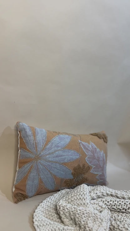 Radiant Leaf Motif Pillow