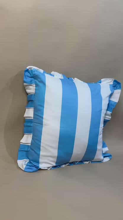 Ruffled Edge Striped Inspired Pillow